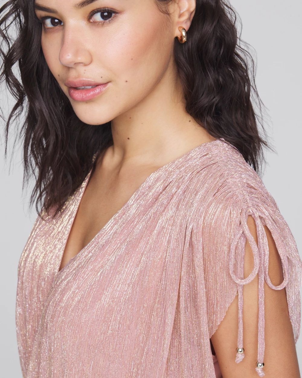White House Black Market Women s Cap Sleeve Shimmer Kimono Mini Dress